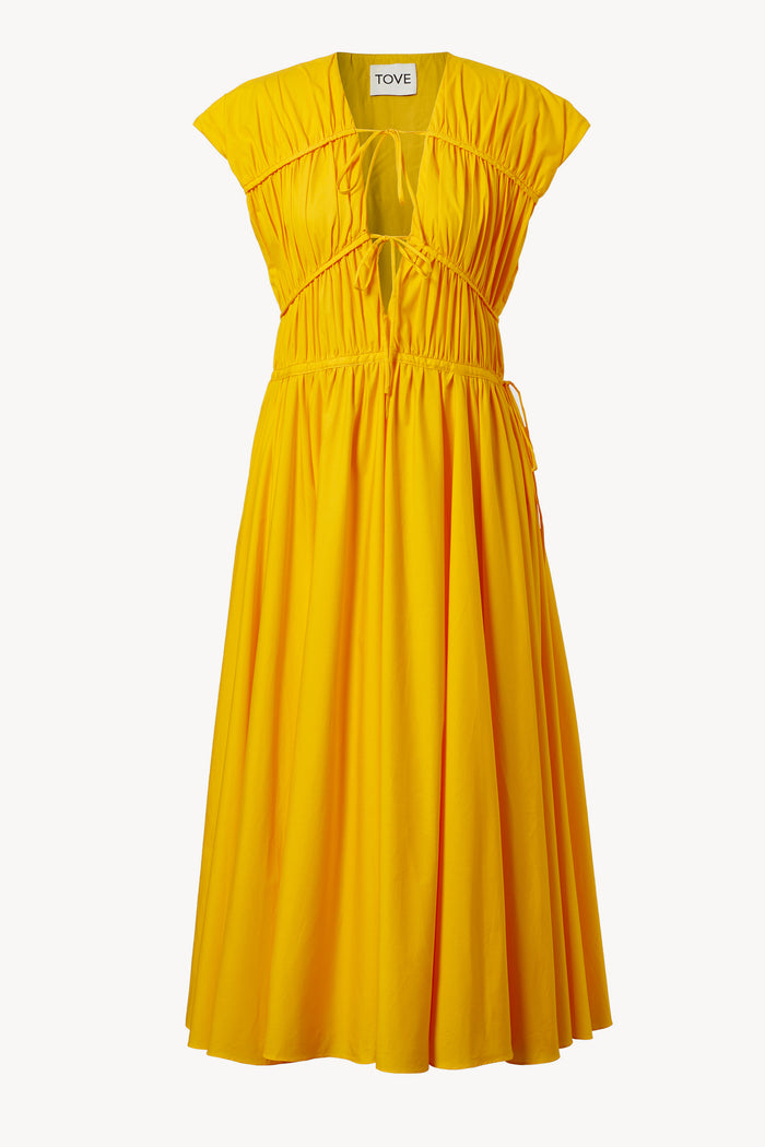 TOVE Studio Ceres Cotton Midi Dress Golden Yellow